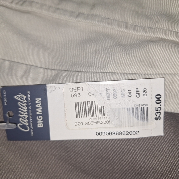 Roundtree and Yorke BigMan Classic Fit Casuals Men's White and Tan Shorts. NWT - Picture 4 of 16